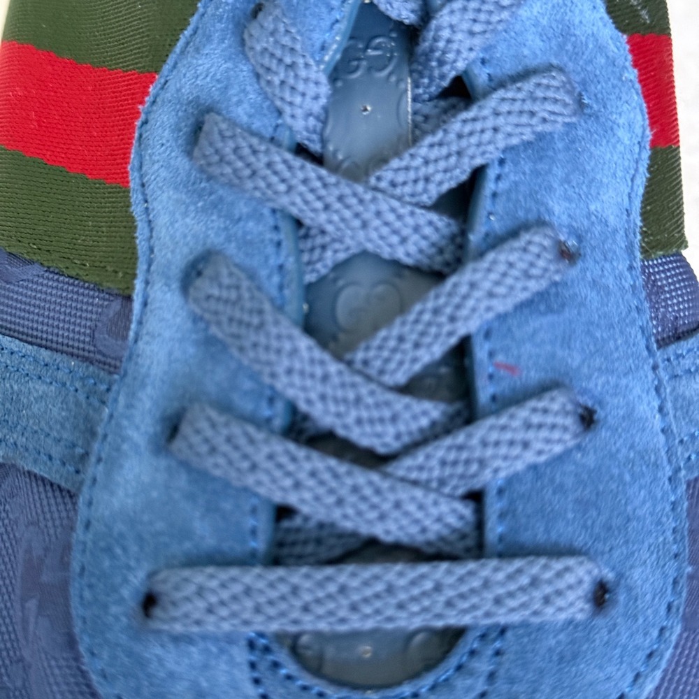 GUCCI 832461 Men's Canvas Blue GG Re-Motion sneaker, Size UK 9 - Picture 16 of 16